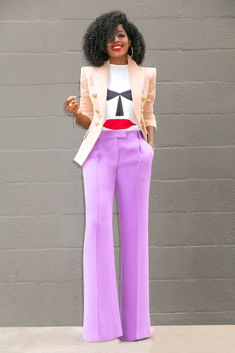 Style Pantry | Double Breasted Blazer + Silk Mask Tee + Wide Leg Pants Style Wide Leg Pants, Style Pantry, Colour Combinations Fashion, Silk Mask, Business Suits, Pantsuits For Women, Summer Skin, Black Women Fashion, Breasted Blazer