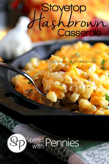 Stovetop Hashbrown Casserole!  A fast and deliciously cheesy hashbrown casserole.. no oven required!!  The whole family loves this! Cheesy Hashbrown, Hashbrown Casserole Recipe, Cheesy Hashbrown Casserole, Casserole Side Dishes, Hashbrown Casserole, School Recipes, Hashbrown Recipes, Stove Top Recipes, Spend With Pennies