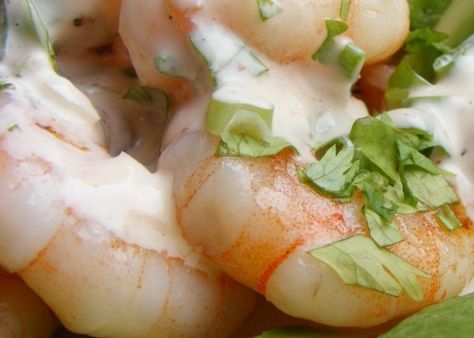 Lobster and Seafood Lovers Blog - News, recipes, places...: Morrisons Seafood Cocktail Rose Sauce Recipe, Shrimp Fritters, Prawn Salad, Seafood Cocktail, Shrimp Salad Recipes, Prawn Cocktail, Mary Rose, Shrimp Avocado, Hot Pepper Sauce