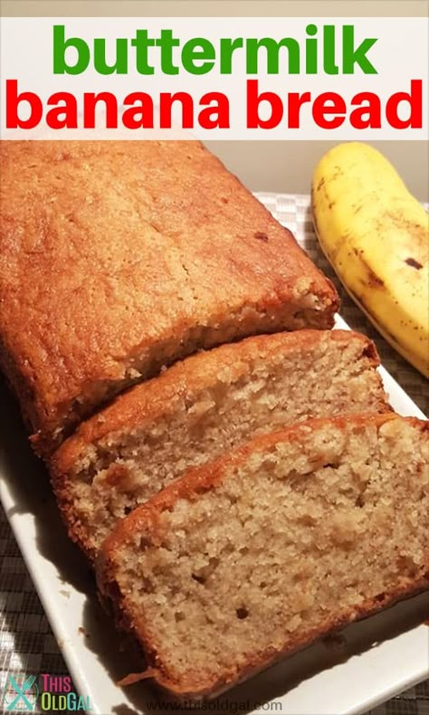 Banana Bread Recipe Buttermilk, Banana Bread Recipe Easy Moist, Christmas Breads, Buttermilk Banana Bread, Pot Bread, Weekend Baking, Breads Recipes, Peach Dessert, Banana Nut Bread Recipe