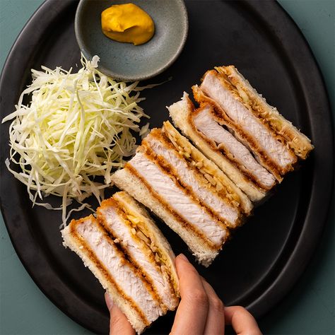 Sandwiches, Tacos & Baos (and pizza) - Marion's Kitchen Chicken Sando Recipe, Chicken Katsu Sando, Japanese Sando, Katsu Sandwich, Japanese Katsu, Pork Katsu, Katsu Sando, Marion Grasby, Marion's Kitchen