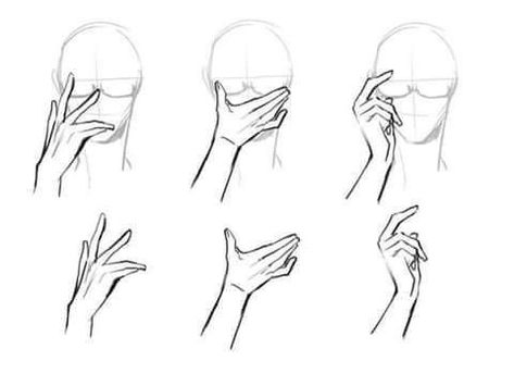 Reference Hands Drawing, Hands Grabbing Face Drawing, Hand References For Drawing, Pushing Glasses Up Reference, Pose Hand Drawing, Hand Holding Cloth, Hands Grabbing Face, Hand Pose Reference Drawing, Hand On Head Reference