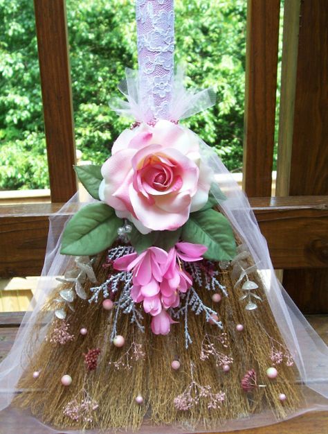 Decorate your broom! #wedding #weddingrituals #weddingtraditions #jumpingoverthebroom #roses #decorateit #bride #wedding #forthebride Wedding Brooms, Jumping Broom, Wedding Broom, Jumping The Broom, African American Weddings, Weddings By Color, Celtic Wedding, American Wedding, Wedding Ceremonies