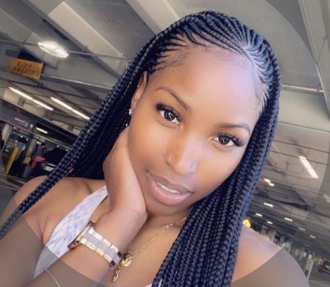 Half Cornrows, Lemonade Braids Hairstyles, Cornrows Braids For Black Women, Braided Hairstyles For Black Women Cornrows, Big Box Braids Hairstyles, Feed In Braids Hairstyles, African Hair Braiding Styles, Box Braids Hairstyles For Black Women, Braided Cornrow Hairstyles