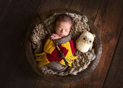 Newborn Portraits by Betty Laurent Bellomy - The Portrait Masters Photography Awards - Sue Bryce Education - newborn photography, Harry Potter newborn setup, creative newborn pictures, photo shoot ideas for newborns, indoor studio lighting for newborn pictures, styled newborn pictures, baby dressed in Harry Potter setup Photography Harry Potter, Harry Potter Newborn, Harry Potter Nursery, Newborn Photography Boy, Monthly Baby Photos, Newborn Baby Photoshoot, Harry Potter Baby, Newborn Baby Photos, Baby Boy Photos