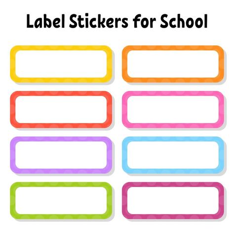 Name Tag Design Template, Classroom Labels Printables, School Stickers Labels, Stickers For School, Pencil Labels, Template Name, Notebook Labels, Name Tag For School, Printable Tags Template