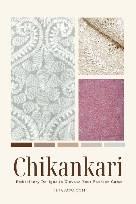 5 Chikankari Embroidery Designs to Elevate Your Fashion Game Lucknowi Chikankari Design, Chicken Kari Embroidery Designs, Chikankari Motifs Design, Chikankari Embroidery Motifs Pattern, Chikankari Embroidery Motifs, Chikankari Motifs, Indian Embroidery Designs, Chikankari Embroidery, Fashion Illustration Sketches Dresses