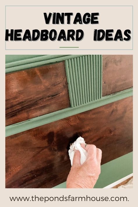 How to use vintage headboard ideas which will create extra space within a small bedroom as well as how to makeover the headboard. Tiny Bedroom ideas, antique headboard, farmhouse style, repurposed furniture. #diyhomedecor #vintageheadboard #antiqueheadboard #repurposedfurniture Vintage Headboard Makeover, Vintage Headboard Ideas, Refinished Headboard, Refurbished Headboard, Headboard Painting, Headboard Redo, Painted Wood Headboard, Headboard Makeover, Vintage Headboard