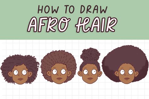 How to Draw Cartoon Hair - A Super Easy Guide for Beginnners - Drawing Dreadlocks, How To Draw Afro Hair, Afro Hair Drawing, Afro Hair Bun, Boy Hair Drawing, Long Hair Drawing, Realistic Hair Drawing, Short Hair Twist Styles, Curly Hair Drawing