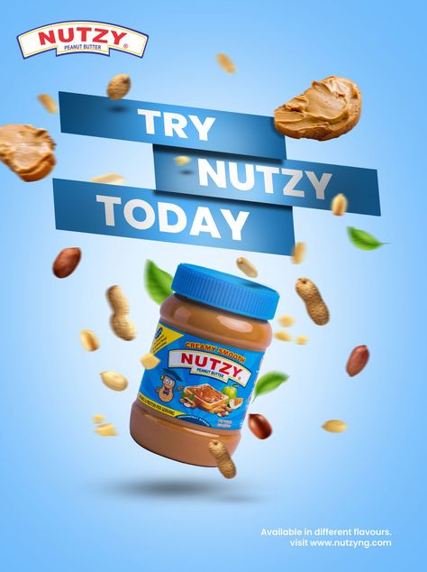 Nutzy peanut butter flyer Peanut Butter Advertisement, Peanut Butter Poster Design, Product Based Social Media Posts, Peanut Butter Social Media Post, Food Products Ads, Peanut Butter Ads, Product Advertisement Poster, Peanut Butter Design, Product Flyer Design