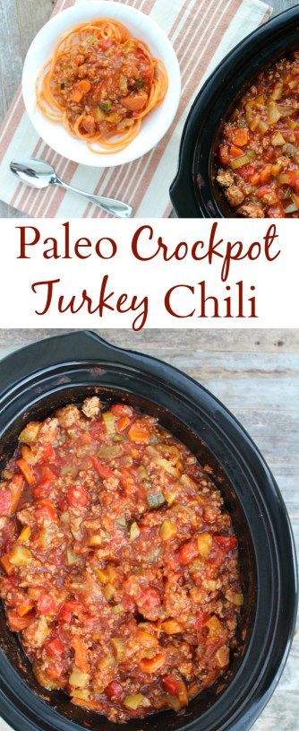 Healthy Paleo Turkey Chili is a tasty, easy meal made in the crockpot. Loaded with vegetables, spices & lean turkey – it’s going to be your new favorite dinner recipe for fall/winter! Crockpot Turkey Chili, Chili Crockpot, Paleo Turkey, Turkey Chili Healthy, Paleo Chili, Recipe For Fall, Recipe Crockpot, Crockpot Turkey, Chili Recipe Turkey