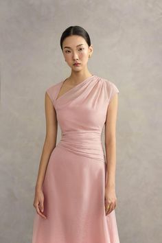 Mean Blvd, Silk Outfit, Asymmetric Neckline, Ankle Length Dress, Grad Dresses, Classy Dress, Elegant Outfit, Chic Dress, Fancy Dresses