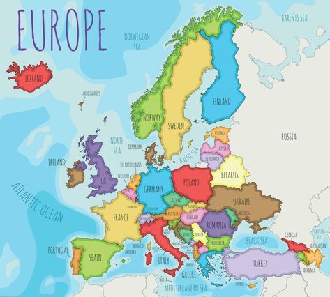 Cartoon Map, Geography Map, Europe Map, Pinturas Disney, Map Vector, Baltic Sea, Mediterranean Sea, Us Map, Geography