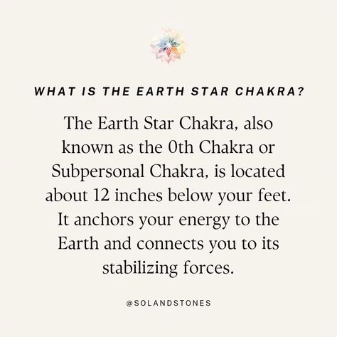 Follow us for more insights into chakras and spiritual growth! 🌍✨ * * * @solandstones @solandstones @solandstones * * * #EarthStarChakra #ChakraHealing #Grounding #EarthEnergy #SpiritualAwakening #NatureConnection #ChakraBalance #MindBodySpirit #starseeds #lightworker Earth Star Chakra, Soul Star Chakra, Kundalini Reiki, Star Chakra, Chakra Health, Witch Spirituality, Chakra System, Spiritual Energy, Chakra Balancing