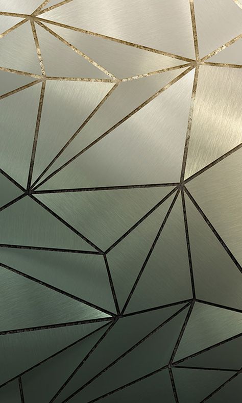 This futuristic geometric design uses angled linework to form triangles of varying sizes that are connected in a warped pattern. The coloring of this mural gives the effect of metal that has a highly reflective and metallic look. This mural can be printed on the following substrates: Non-woven matt, Textured Vinyl, Textile, Metallic Gold, Metallic Silver Standard size: 200 cm x 270 cm - 4 panels Pricing represents this mural's basic substrate - contact us for more pricing information Metal Mural, Branded Environments, Transitional Wallpaper, Palm Leaf Wallpaper, Banana Leaf Wallpaper, Dimensional Color, Flooring Inspiration, Landscape Plan, Art Deco Wallpaper