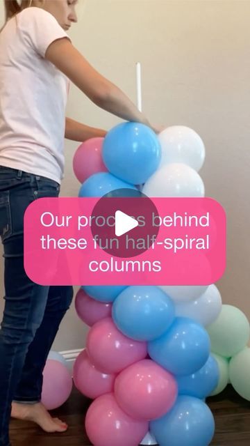 Balloons & Beyond Co / Balloon and Event Stylist on Instagram: "These half-spiral columns are a fun alternative to the classic spirals. You still get the fullness of the regular column, but with a twist in the pattern ☺️   For this column we used: Tuftex Baby Blue, Tuftex Pink, Tuftex White   Column pattern scheme - 11 clusters: Blue-blue pink-pink Pink-pink pink-blue Blue-pink blue-pink Blue-blue pink-white Blue-white blue-white White-white white-blue Blue-white blue-white Blue-blue pink-white  Blue-pink blue-pink Pink-pink pink-blue Blue-blue pink-pink  #ballooncolumns #balloonstack #ballooncolumnsdecorations #balloondecor #balloonart #ballooninstallation #kidspartyballoons #spiralballooncolumns #tuftexballoons #sempertexballoons #balloonsfrisco #balloonsplano #balloonsmckinney #dfwballo Balloon Columns Ideas, Ballon Column, Column Ideas, Kids Party Balloons, Arch Ideas, Balloon Arches, Balloon Installation, Diy Balloon Decorations, Balloon Ideas