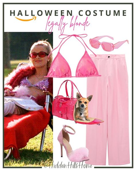 Legally Blonde Halloween Costume from Amazon Ell Woods Halloween Costume, Elle Woods And Warner Costume, El Woods Legally Blonde Costume, Legally Blonde Outfits Halloween, Legally Blonde Costume Halloween, Elle Woods Costume Halloween, Elle Woods Inspired Outfits, Legally Blonde Halloween Costume, Legally Blonde Halloween