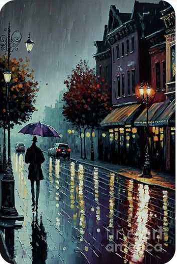 Painting On Canvas For Beginners, Floral Watercolor Paintings, Canvas For Beginners, Great Works Of Art, Simple Canvas Paintings, City Painting, Canvas Painting Landscape, Walking In The Rain, Tableau Art