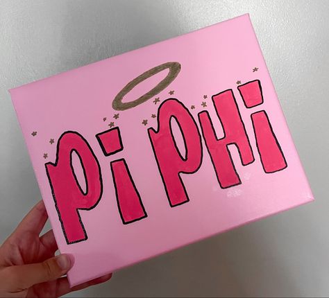 Pi Phi Painting Ideas, Pi Beta Phi Painting, Pi Beta Phi Canvas Painting, Pi Phi Canvas Paintings, Pi Phi Painting, Big Little Basket Fillers, Sorority Canvas Paintings Big Little, Easy Sorority Canvas, Pi Beta Phi Canvas