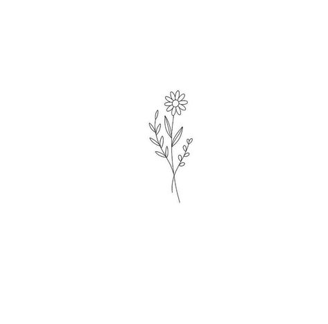 Simple Tattoos Daisy, Small Daisies Tattoo, Flower Simple Tattoo Minimalist, Dainty Daisy Flower Tattoos, Daisy Tattoo Designs Sketches, Daisy Drawing Simple Tattoo, Fine Line July Flower Tattoo, Daisy Behind The Ear Tattoo, Daisy Flower Line Art