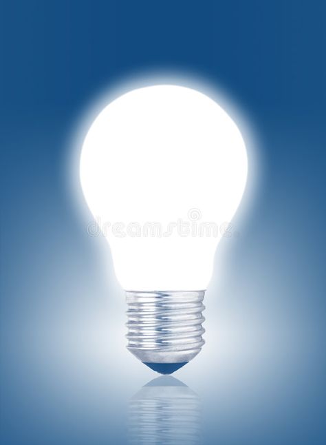 Lightbulb. Lighting on blue background , #AFF, #Lighting, #Lightbulb, #background, #blue #ad Blue Backgrounds, Light Bulb, Stock Images, Stock Photos, Lighting, Drawings, Blue