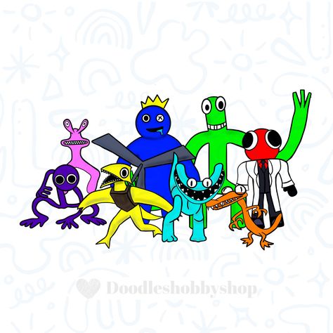 Rainbow Friends Characters, Dream Bedrooms, Colorful Characters, Fondant Animals, Rainbow Friends, Chalk Drawings, Friends Characters, Hair Raising, Download Image