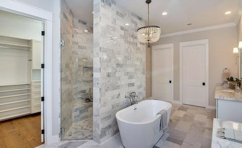 Walk Through Shower Behind Tub, Shower Behind Tub, Rustic Tile Shower Ideas, Master Shower Ideas, Shower Ideas Bathroom, Rustic Bathroom Shower, Walk In Shower Ideas, Master Bath Shower, Open Showers