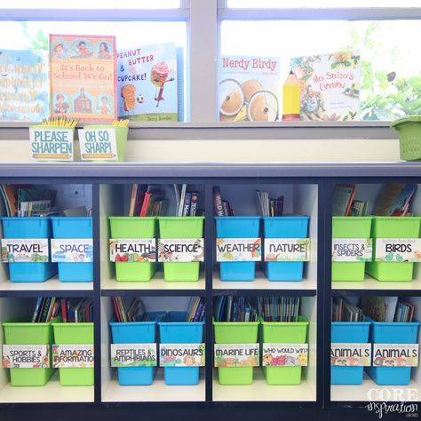 Core Inspiration classroom library - books displayed like a book store. Classroom Library Organization, Organized Classroom, Library Book Displays, Book Bins, Creative Teaching Press, Classroom Tour, Library Organization, Third Grade Classroom, Classroom Jobs