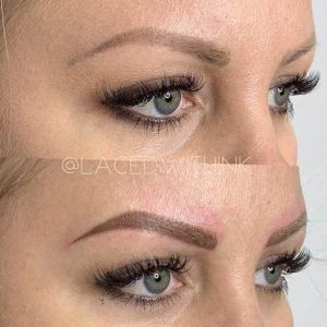 What’s the Difference Between Microblading vs Powder Brows? Powdered Brows Before And After, Microblading Vs Powder Brow, Ombre Brows Before And After, Powder Brows Before And After, Powder Brows Permanent, Combination Brows, Combo Brows, Eyebrow Before And After, Eyebrow Shading