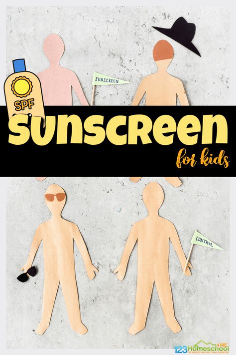 Uv Rays Science, Sun Activities 3rd Grade, Preschool Summer Science Activities, Sunscreen Science Experiment, Sun Awareness Activities, Sun Safety Craft, Summer Science For Kids, Sun Safety Preschool, Sunscreen Science Fair Project