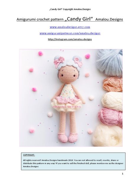 Crochet Free Patterns Amigurumi, Candy Girls, Doll Amigurumi Free Pattern, Crochet Toys Free Patterns, Crochet Doll Tutorial, Crochet Toys Free, Crochet Geek, Crochet Bunny Pattern, Crochet Dolls Free Patterns