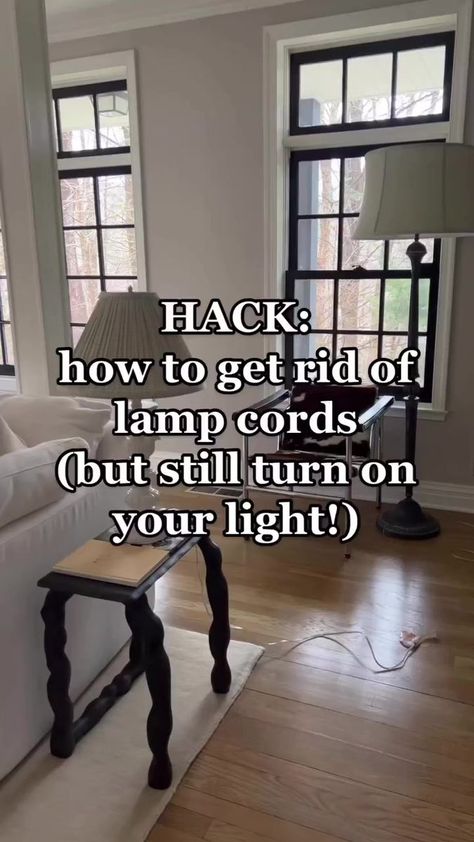 https://amzn.to/3suQxb1 you know that one lamp that you love but hate that the cord crosses your entire room in order to be plugged in? Yeah, U NEED THIS HACK #diy #diyhomedecor #diyprojects #diyproject #home #homedecor #homehack #hack #lamp #lighting #lightingdesign #livingroom #lifechanging #livingroomdecor hack how to design your living room living room how to get rid of cords decor diy home decor decorating life-changing hacks | Lovelivedream End Table To Hide Cords, Lamps Without Cords, Where To Put Lamps In Living Room, How To Plug In Lamps In Middle Of Room, Hiding Lamp Cords Living Rooms, Lamp Placement Living Room, Overreaching Floor Lamp Living Room, Hide Lamp Cords, Living Room Lamp Placement