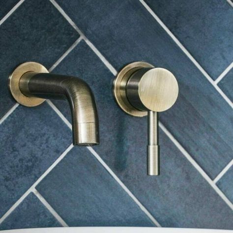 Brushed Brass And Black Bathroom, Bathrooms With Brushed Brass Fixtures, Blue And Bronze Bathroom, Brushed Chrome Bathroom Fixtures, Brushed Bronze Bathroom Fixtures, Bathroom Brass Fixtures, Brushed Gold Bathroom Fixtures, Brushed Brass Bathroom Fixtures, Brass And Black Bathroom