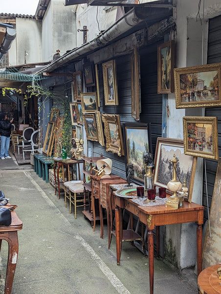 Eclectic Interior Design Style, Abigail Morris, Markets In Paris, Kitchen Countertop Ideas, French Flea Market, Paris Markets, Countertop Ideas, Paris Flea Markets, Paris France Travel