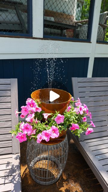 Solar Fountains Outdoor Diy, Solar Water Fountains Outdoor, Water Fountains Outdoor Diy, Diy Solar Water Fountain, Liz Fenwick Diy, Liz Fenwick, Diy Solar Fountain, Solar Water Fountain, Diy Water Fountain