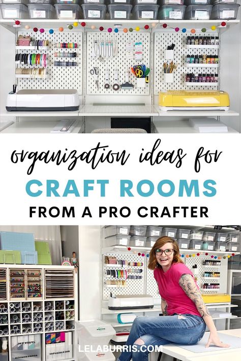 colorful craft room ideas Elfa Craft Room Ideas, Setting Up A Craft Room, Michaels Craft Room, Sublimation Craft Room Setup, Simply Tidy Craft Room Ideas, How To Set Up A Craft Room, Craft Room Layout Ideas Work Stations, Store Set Up Ideas, Garage Craft Room Ideas