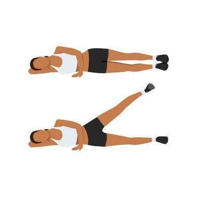 Woman working out on her strength of stomach abs. Lying single or one leg lifts raises. Flat vector illustration isolated on white background 16124267 Vector Art at Vecteezy Side Leg Lifts, Hip Abductors, Lying Leg Lifts, Stomach Abs, Leg Raise, Lateral Raises, Flat Vector Illustration, Leg Lifts, Leg Raises