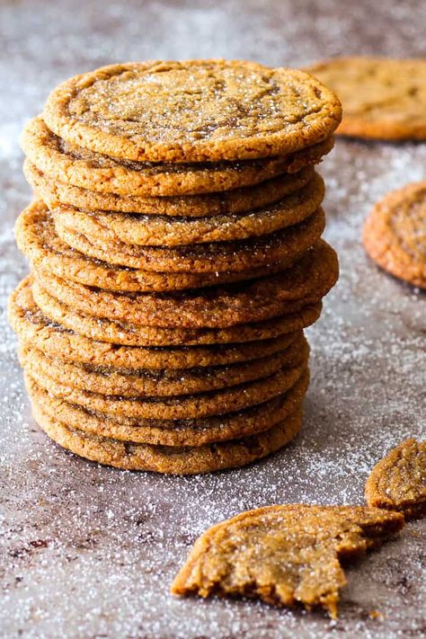 Old Fashioned Chewy Molasses Cookies | Baker Bettie Chewy Molasses Cookies, Molasses Cookies, Molasses, Cookie Desserts, Yummy Cookies, Sweets Desserts, Cookie Bars, Chip Cookies, Just Desserts