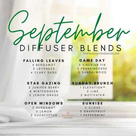 September Diffuser Blends Doterra, Call Diffuser Blends, Fresh Fall Diffuser Blends, Game Day Diffuser Blend, September Diffuser Blends Young Living, August Essential Oil Blends, Woodsy Diffuser Blends, September Diffuser Blends, Diffuser Blends For Fall