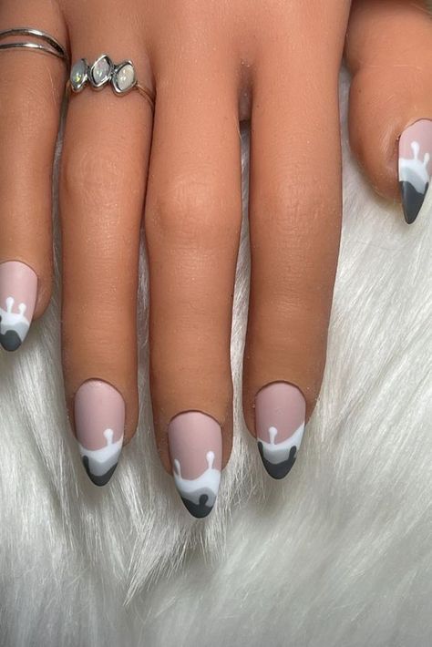 Gray Nail Art, Shades Of Grey Paint, Message Text, Pedicure Ideas, Drip Nails, Work Nails, Grey Paint, Gray Nails, Painted Nail Art