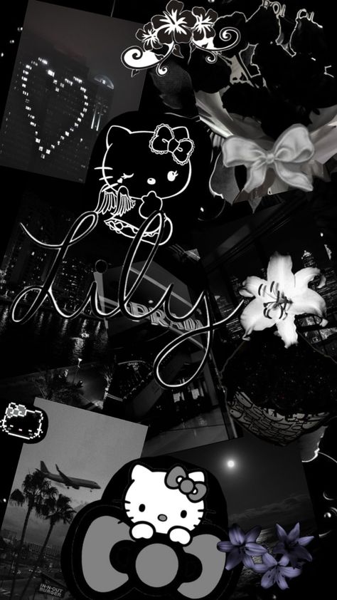 Black wallpaper Cute Aesthetic Hello Kitty Wallpaper, Clara La San Wallpaper, Black Cute Wallpaper Aesthetic, Y2k Dark Wallpaper, Baddie Black Wallpaper, Hello Kitty Wallpaper Aesthetic Dark, Black And White Hello Kitty Wallpaper, Iphone Wallpaper Kawaii Black, Kawaii Black Wallpaper