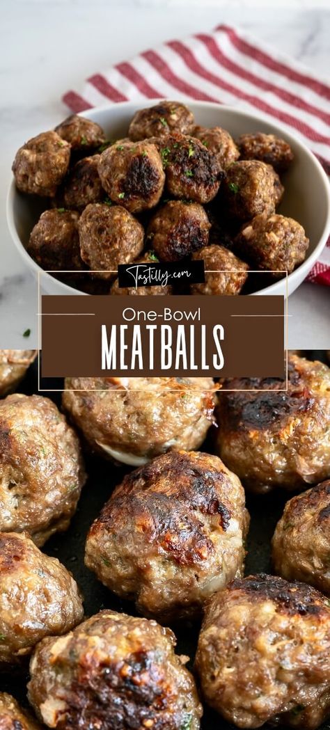 No-Fuss, One-Bowl Meatballs: Easy Recipe For Busy Nights Plain Meatball Recipes, One Pot Meatballs, Panko Meatballs, Meatballs With Oats, Meatballs Easy Recipe, Baking Turkey, Ground Turkey Meatball Recipes, Ground Turkey Meatballs, Healthy Meatballs