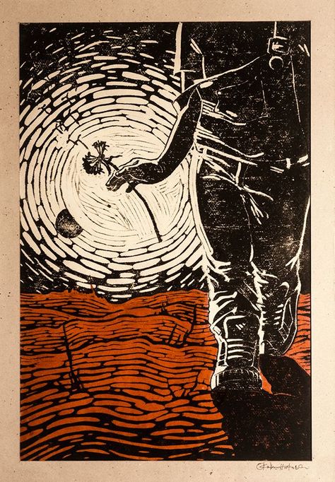 Linocut illustration of Ray Bradbury's "Martian Chronicles '' by Svetlana Okoneshnikova Martian Chronicles, Linocut Illustration, Woodcut Art, Relief Printmaking, Linoleum Print, Linocut Printmaking, Lino Art, Relief Printing, Linocut Art