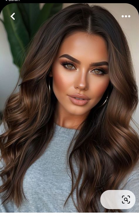 Hair Ideas Tan Skin, Sable Brown Hair Color, Dark Brown With Caramel Lowlights, Highlights For Olive Skin Tone Brunettes, Choc Brown Hair With Caramel Highlights, Chocolate Tone Hair, Warm Summer Brunette Hair, Summer Hair Color For Brown Skin Latina, Pretty Brunette Hair Color