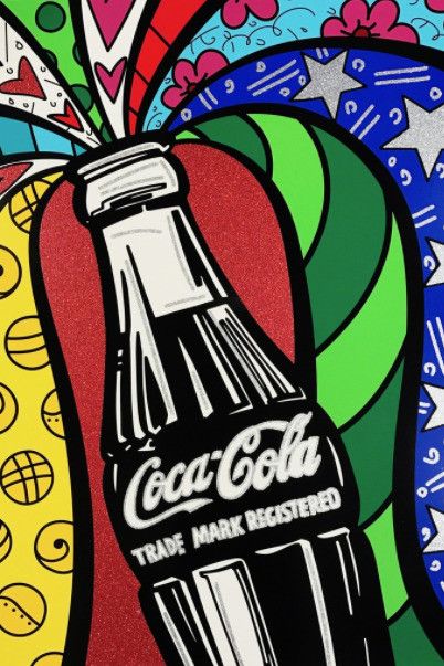 Romero Britto Art, Pop Art Food, Britto Art, Always Coca Cola, Cola Bottle, Pop Art Comic, San Michele, Pop Artist, Jena