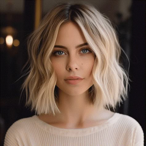 90 Cute & Fun Shoulder-Length Haircuts & Hairstyles Long Bob Hairstyles For Thick Hair Blonde, Short Haircut Blonde Shoulder Length, Above Shoulder Length Hair Blonde, Medium Hairstyle Women Blonde, French Bob Blonde Short Hair, Collarbone Length Bob, Blond Shoulder Length Hair, Above Shoulder Bob, Middle Part Bob Hairstyles