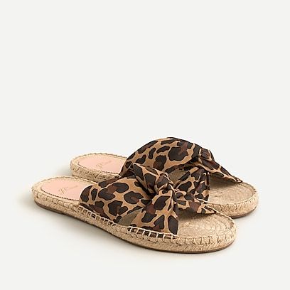 J.Crew - Shopping Bag Womens Strappy Sandals, Leopard Sandals, Strappy Block Heels, Lace Up Espadrilles, Suede Slides, Slip On Espadrilles, Twist Knot, Leather Flip Flops, Espadrille Sandals