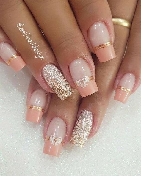 Nail Art Mariage, Simple Wedding Nails, Wedding Nail Art Design, Wedding Nail Art, Bridal Nail Art, Nail Art Images, Nagellack Trends, Pretty Nail Art Designs, Wedding Nails Design