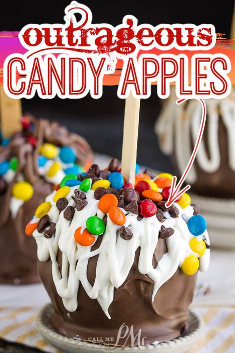 Gourmet Candy-Coated Caramel Apple Creations is a classic fall treat made from in-season apples with a sweet candy shell Caramel Apple Gourmet, Candy Caramel Apples, Smores Candy Apple, How To Package Caramel Apples, Gourmet Candy Apples Recipes, Caramel Apple Designs, Candy Coated Apples, Diy Gourmet Apples, Gourmet Caramel Apples Ideas