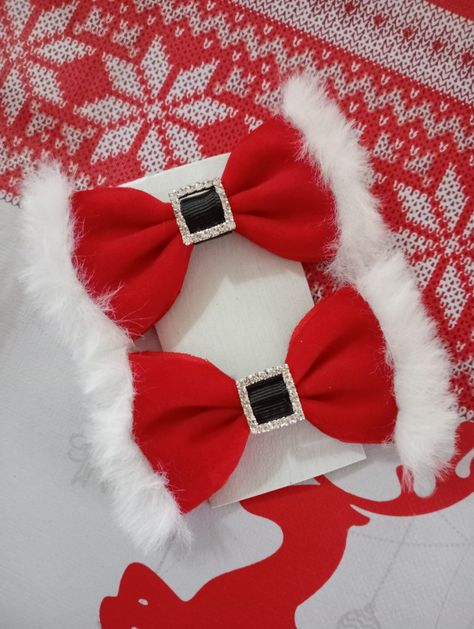 Christmas Dog Bows Diy, Christmas Hair Bows Diy, Christmas Hairbow, Christmas Dog Bows, Hair Bows Diy Ribbon, Diy Hair Accessories Ribbon, Christmas Hair Accessories, Bows Diy Ribbon, Christmas Hair Bows